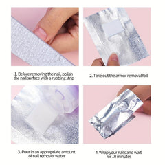 Aluminum Foil Nail Wraps for Gel Polish Removal - 50/100pcs