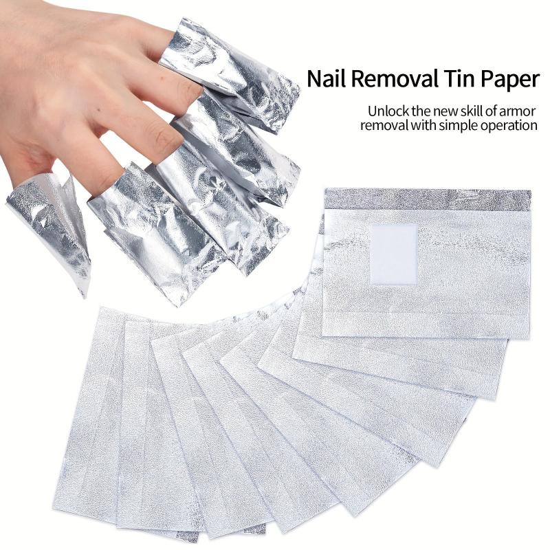 Aluminum Foil Nail Wraps for Gel Polish Removal - 50/100pcs