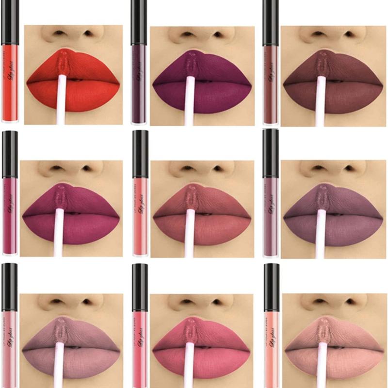 10pcs Matte Lipstick Set Velvety Waterproof Liquid Lipstick