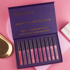 10pcs Matte Lipstick Set Velvety Waterproof Liquid Lipstick
