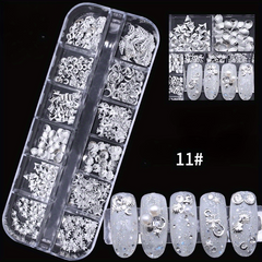 Mixed Nail Art Jewelry Accessories: Rivets, Moon, Stars, Sea Shells