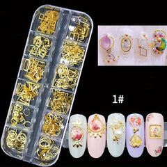 Mixed Nail Art Jewelry Accessories: Rivets, Moon, Stars, Sea Shells