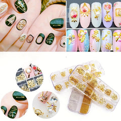 Mixed Nail Art Jewelry Accessories: Rivets, Moon, Stars, Sea Shells