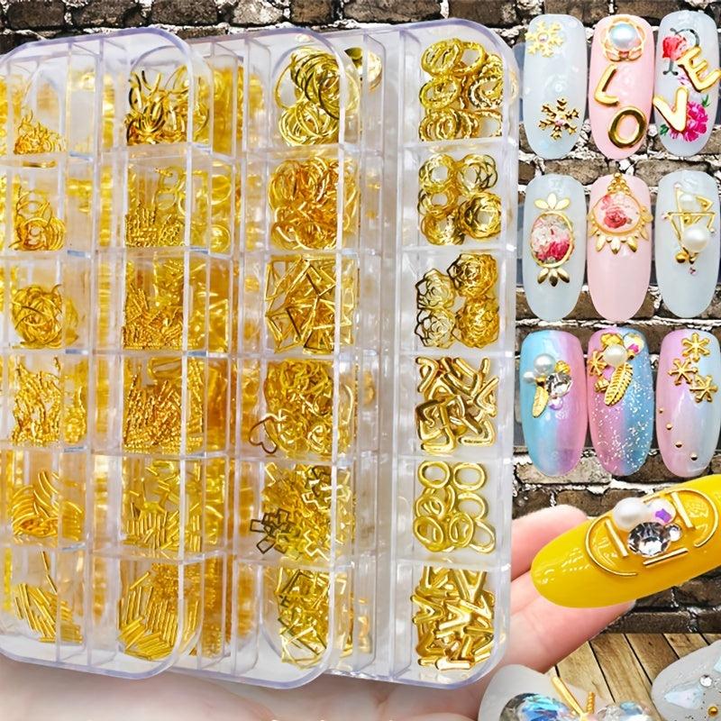 Mixed Nail Art Jewelry Accessories: Rivets, Moon, Stars, Sea Shells