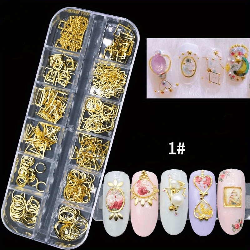 Mixed Nail Art Jewelry Accessories: Rivets, Moon, Stars, Sea Shells