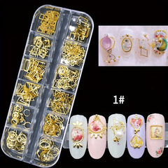 Mixed Nail Art Jewelry Accessories: Rivets, Moon, Stars, Sea Shells