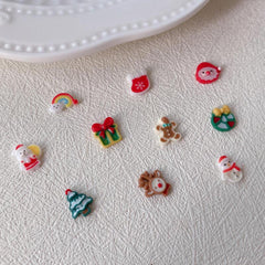 20pcs Luminous Christmas Nail Art Charms Santa Snowflake Nail Accessories