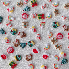 20pcs Luminous Christmas Nail Art Charms Santa Snowflake Nail Accessories