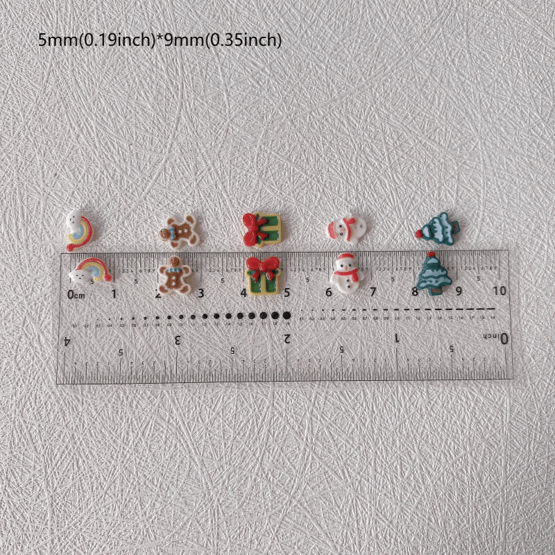 20pcs Luminous Christmas Nail Art Charms Santa Snowflake Nail Accessories