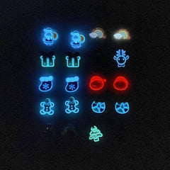 20pcs Luminous Christmas Nail Art Charms Santa Snowflake Nail Accessories