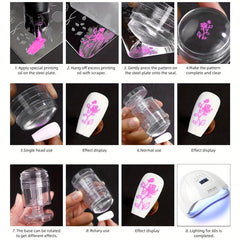 Multifunctional Transparent Nail Art Stamper Kit for Impressive Nail Designs