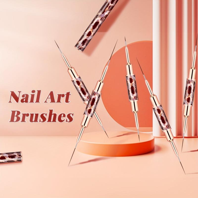 Nail Art Brush Set - 10 Heads for Fine Drawing - Professional Nail Artist Tools