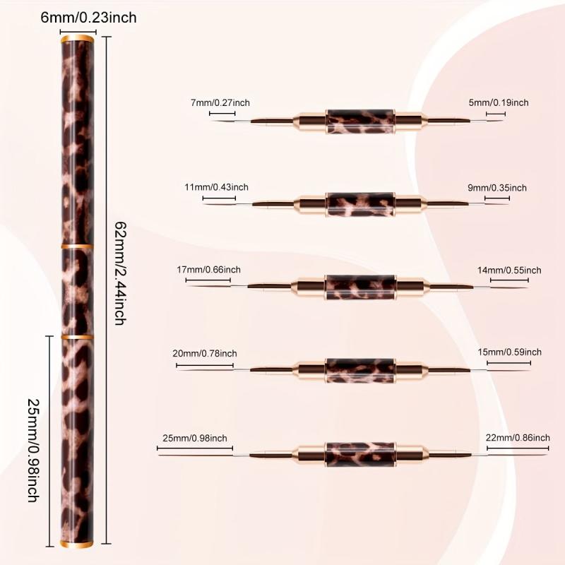 Nail Art Brush Set - 10 Heads for Fine Drawing - Professional Nail Artist Tools