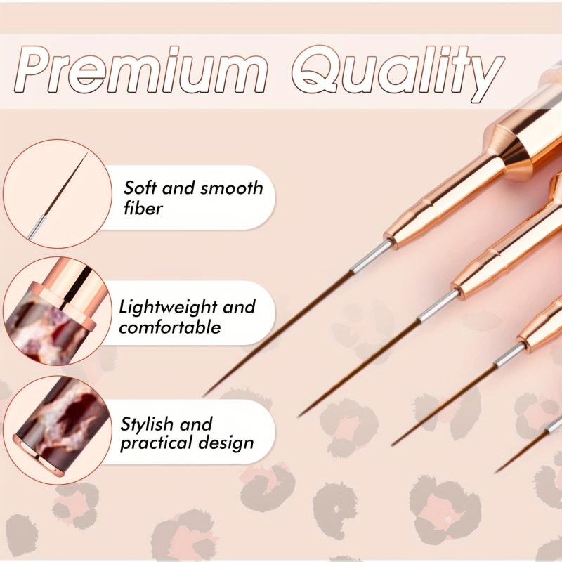 Nail Art Brush Set - 10 Heads for Fine Drawing - Professional Nail Artist Tools