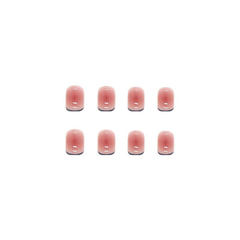 24pcs Nude Square False Nails French Tip Press On with Adhesive Tabs