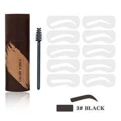 Eyebrow Stamp Stencil Kit Soft Brown Brown Gray 10pcs Reusable Sten