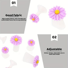 8 Pcs Daisy Flower Silicone Toe Separators Pedicure Tools