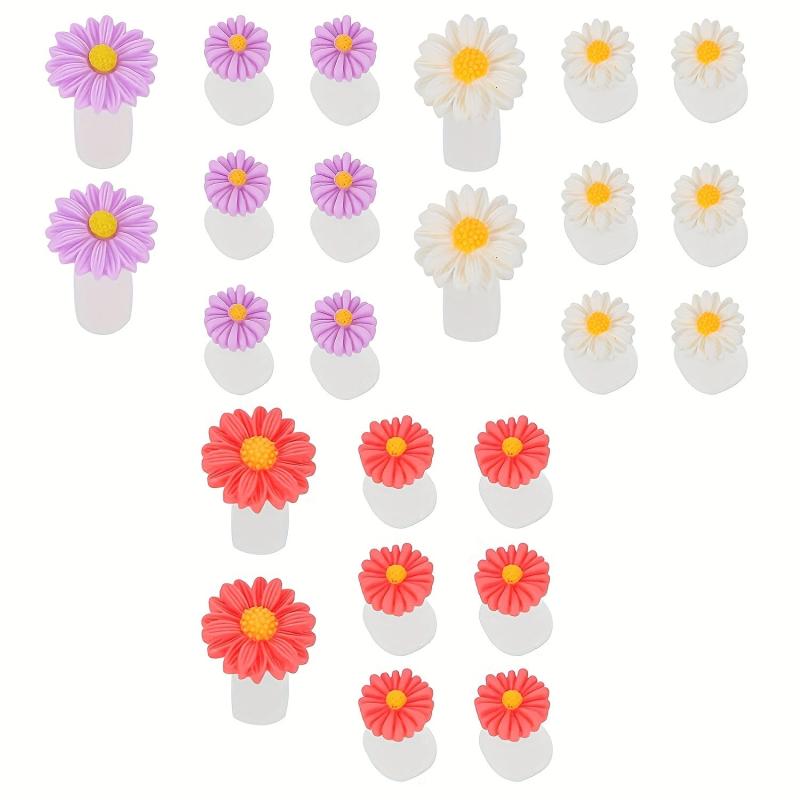 8 Pcs Daisy Flower Silicone Toe Separators Pedicure Tools