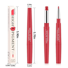 6-Piece High Pigment Lipstick & Liner Set, Natural Matte Finish