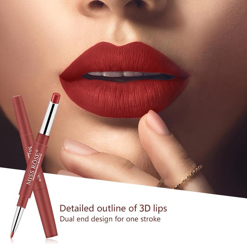 6-Piece High Pigment Lipstick & Liner Set, Natural Matte Finish