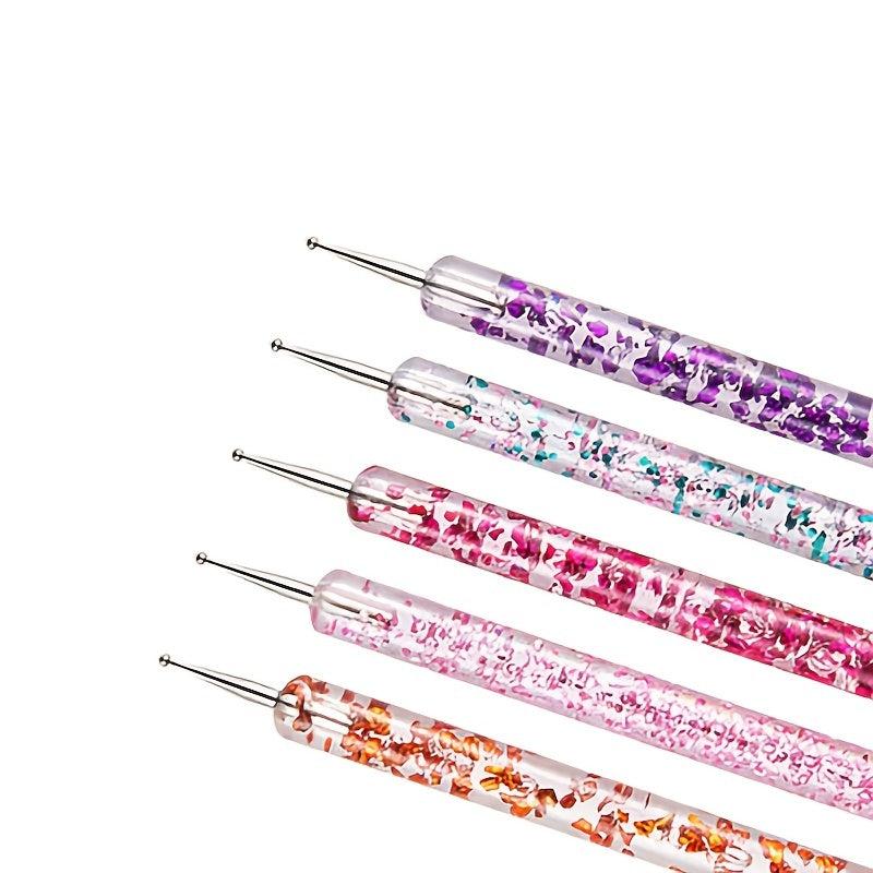 5 Pcs Nail Art Dotting Pen Dual Ended Drawing Painting Rhin