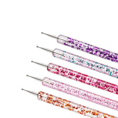 5 Pcs Nail Art Dotting Pen Dual Ended Drawing Painting Rhin