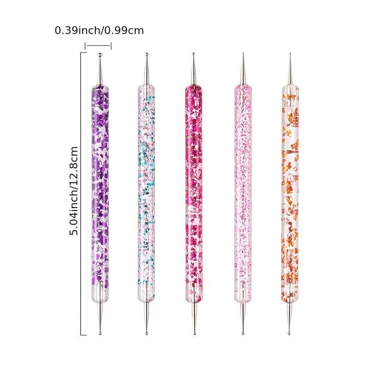 5 Pcs Nail Art Dotting Pen Dual Ended Drawing Painting Rhin