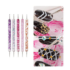 5 Pcs Nail Art Dotting Pen Dual Ended Drawing Painting Rhin