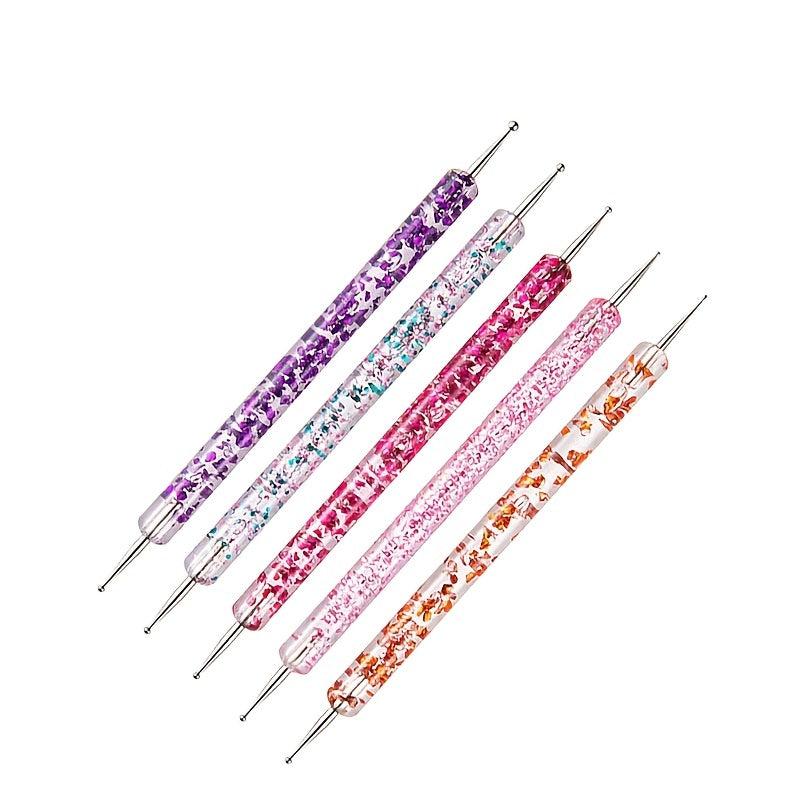 5 Pcs Nail Art Dotting Pen Dual Ended Drawing Painting Rhin