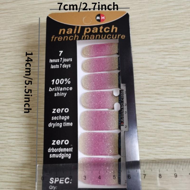 Glitter Gradient Shine Nail Stickers Self Ashesive Decal Strips