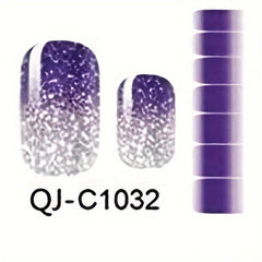 Glitter Gradient Shine Nail Stickers Self Ashesive Decal Strips