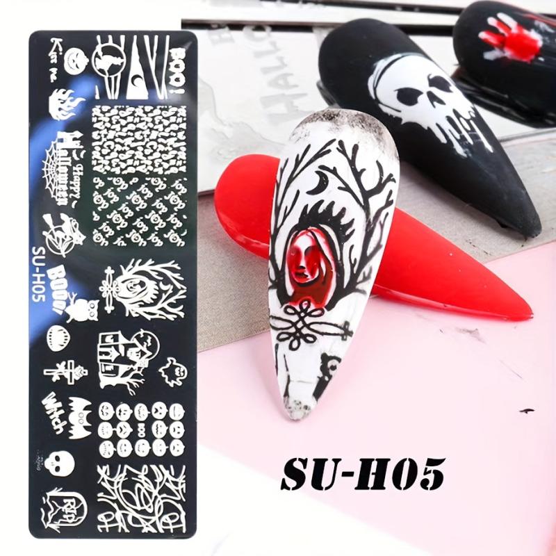 Halloween Nail Art Stamping Plates Spooky Pumpkins Ghosts