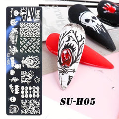 Halloween Nail Art Stamping Plates Spooky Pumpkins Ghosts