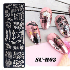 Halloween Nail Art Stamping Plates Spooky Pumpkins Ghosts