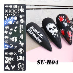 Halloween Nail Art Stamping Plates Spooky Pumpkins Ghosts