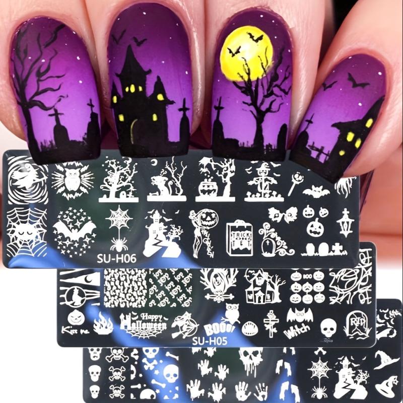 Halloween Nail Art Stamping Plates Spooky Pumpkins Ghosts