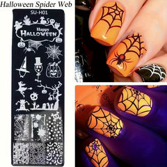 Halloween Nail Art Stamping Plates Spooky Pumpkins Ghosts