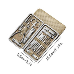Professional Manicure & Pedicure Kit with Leather Case