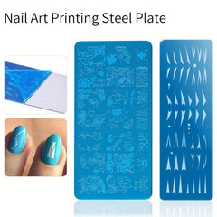 Flower Leaf Nail Stamper Kit with Stamping Plate