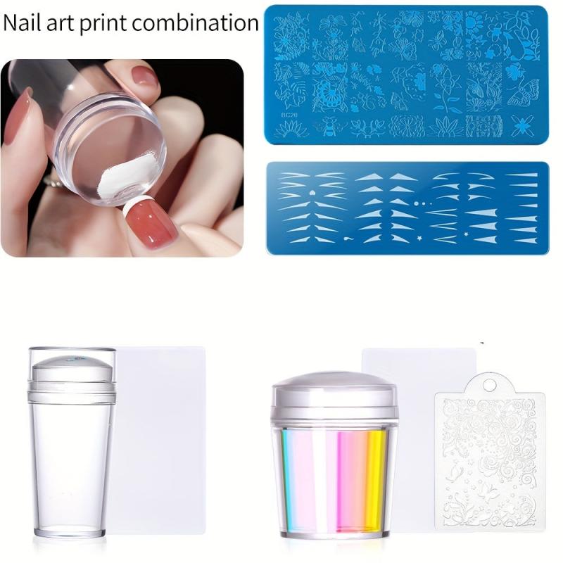 Flower Leaf Nail Stamper Kit with Stamping Plate