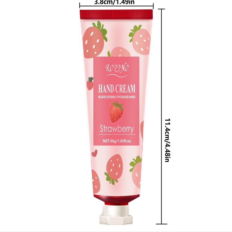 5 Pcs Strawberry Fragrance Hand Cream for Dry Skin, Moisturizing & Nourishing