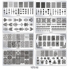 Nail Stamping Plates Kit with Stamper Leaves Flowers & Animals Designs