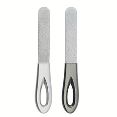 Stainless Steel Nail File Double Sided Anti Slip Handle Manicure Files