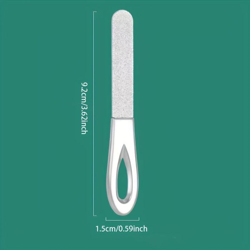 Stainless Steel Nail File Double Sided Anti Slip Handle Manicure Files