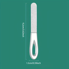 Stainless Steel Nail File Double Sided Anti Slip Handle Manicure Files