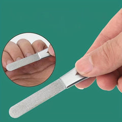 Stainless Steel Nail File Double Sided Anti Slip Handle Manicure Files