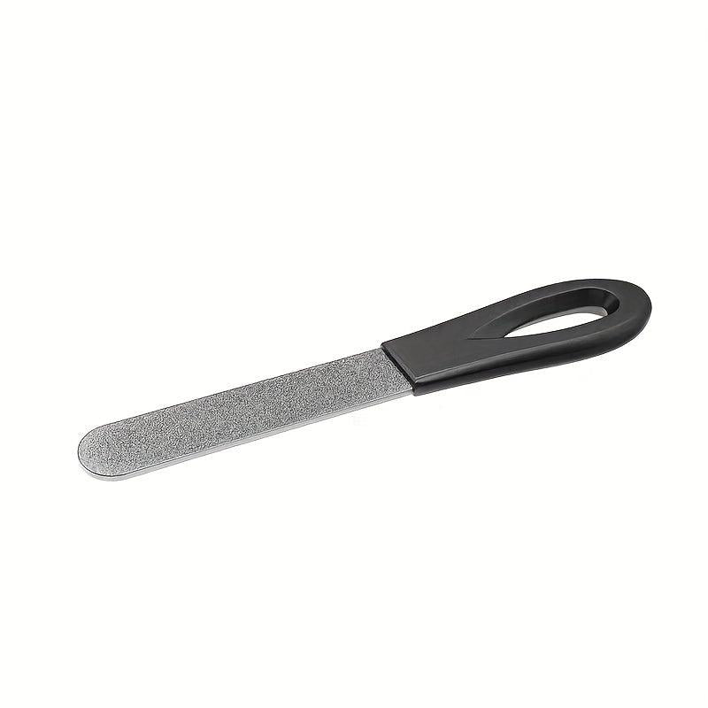 Stainless Steel Nail File Double Sided Anti Slip Handle Manicure Files