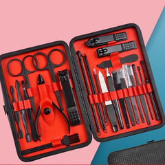 24 Piece Nail Scissors Set Stainless Steel Cutters with Portable Case