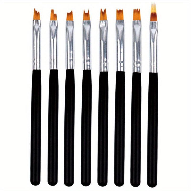 8pcs DIY Flower Nail Art Pen Easy Nail Gel Brush for Manicure and Art