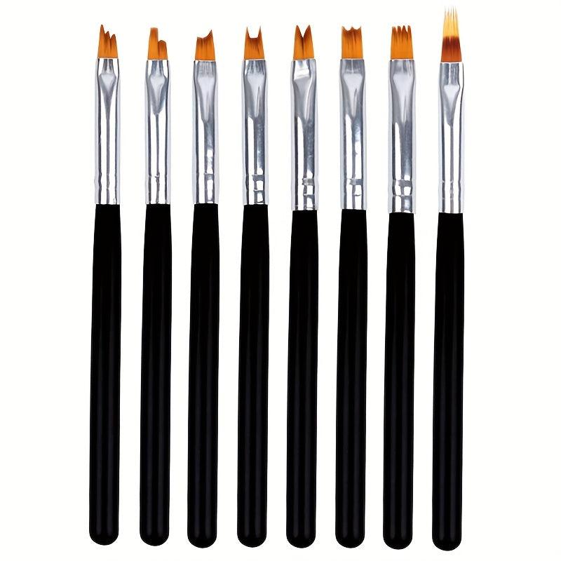 8pcs DIY Flower Nail Art Pen Easy Nail Gel Brush for Manicure and Art